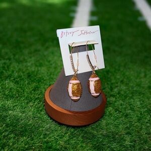 Betsey Johnson Football Drop Earrings NWT